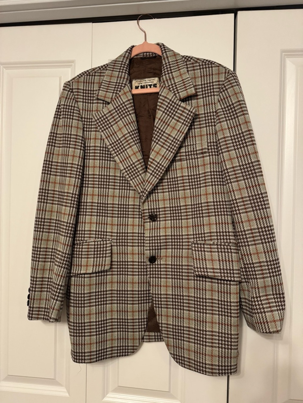 Classic Plaid Blazer - Brown & Cream